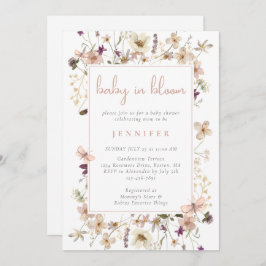 Invitación Baby In Bloom Boho Wildflower Baby Shower