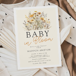 Invitación Baby In Bloom Boho Wildflower Baby Shower