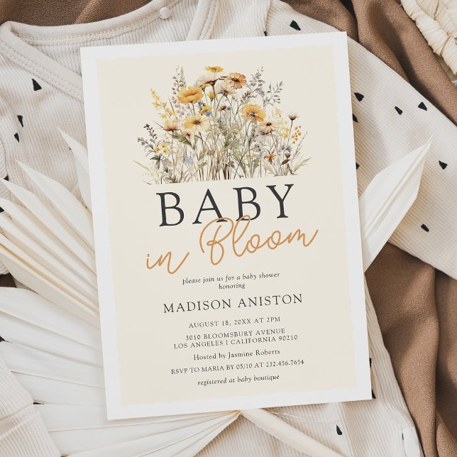 Invitación Baby In Bloom Boho Wildflower Baby Shower (Subido por el creador)