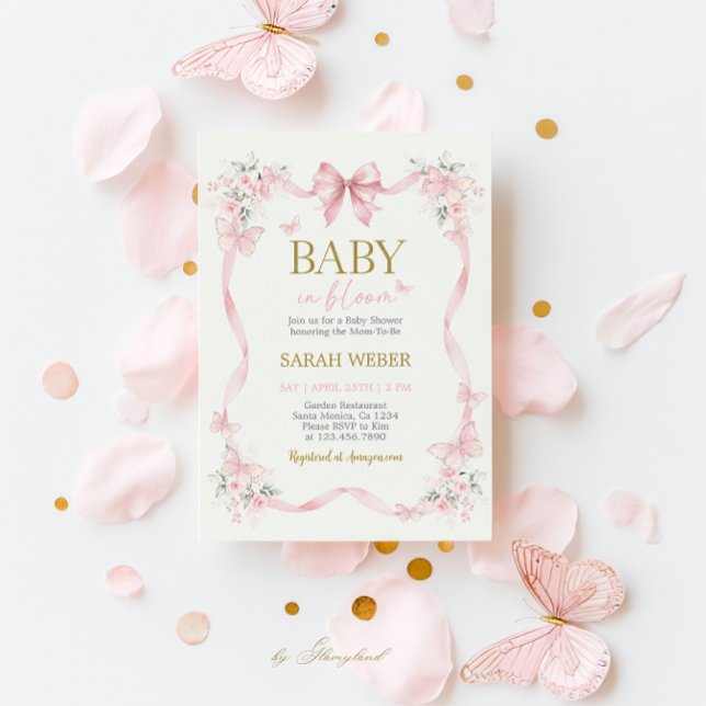 Invitación Baby in Bloom Butterfly Wildflower Baby Shower (Subido por el creador)