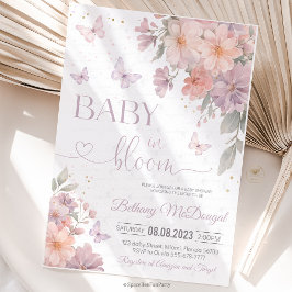 Invitación Baby in Bloom Butterfly Wildflower Baby Shower 