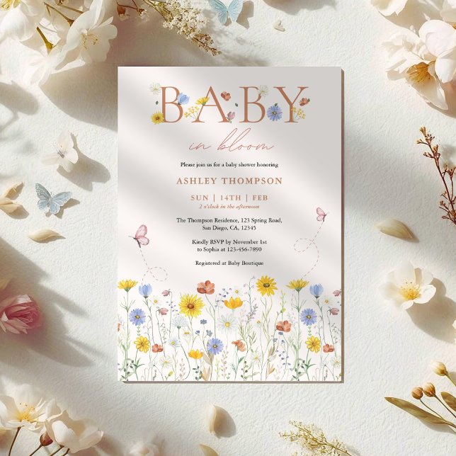 Invitación Baby In Bloom Colorful Wildflower Baby Shower (Subido por el creador)
