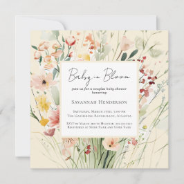 Invitación Baby in Bloom Couples Wildflower Baby Shower