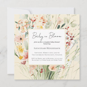 Invitación Baby in Bloom Couples Wildflower Baby Shower
