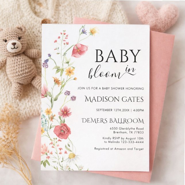 Invitación Baby in Bloom: Editable baby shower (Subido por el creador)
