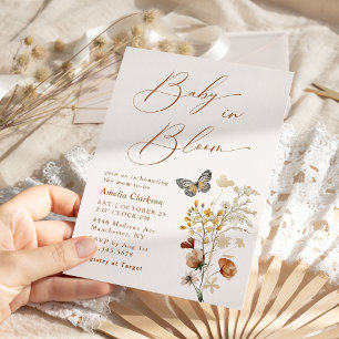Invitación Baby In Bloom Elegant Wildflower Baby Shower