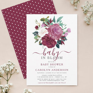 Invitación Baby In Bloom Fiesta de Bebé Floral