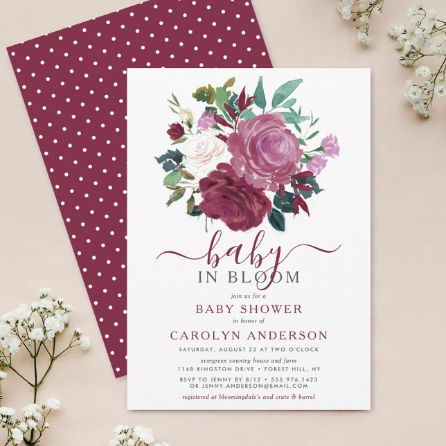 Invitación Baby In Bloom Fiesta de Bebé Floral (Subido por el creador)