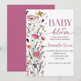 Invitación Baby In Bloom Floral Baby Shower Invitation
