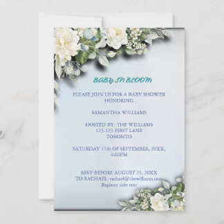 Invitación Baby in Bloom Floral Baby Shower Invitation