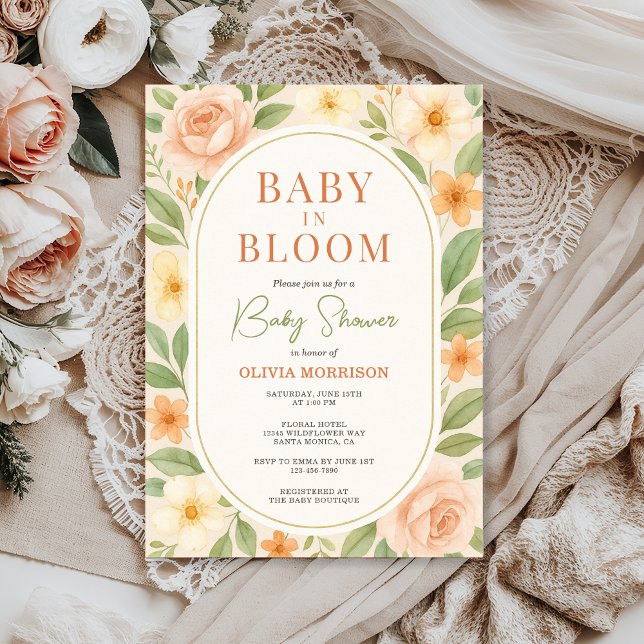 Invitación Baby in Bloom Floral Botanical Baby Shower (Subido por el creador)