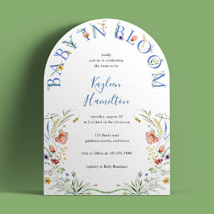 Invitación Baby In Bloom Floral Colorful Garden Baby Shower