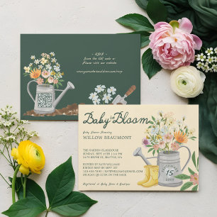Invitación Baby in Bloom Floral Garden Rain Boots Baby Shower