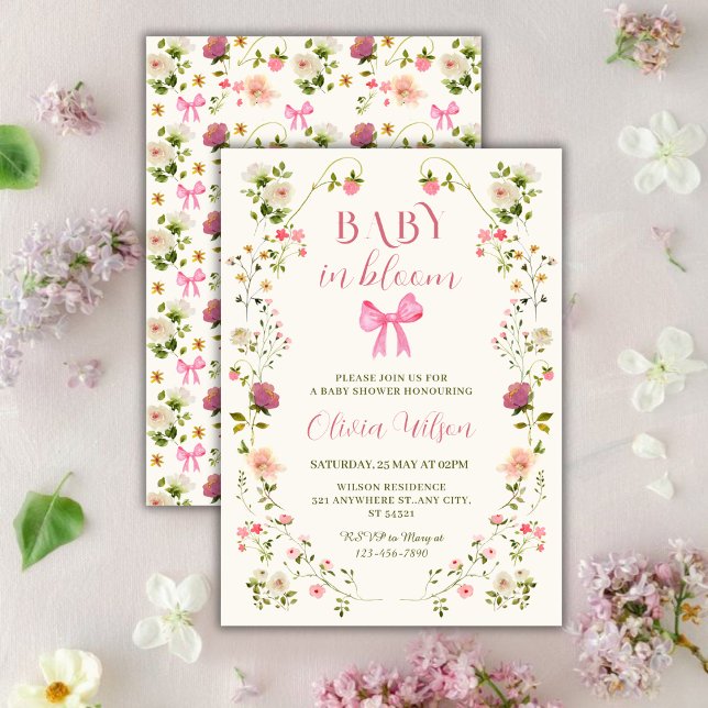 Invitación Baby in Bloom Floral girl Baby Shower (Subido por el creador)