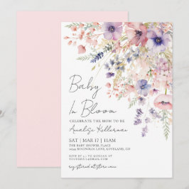 Invitación Baby In Bloom Floral Girl Baby Shower