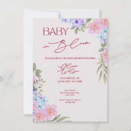Invitación Baby in Bloom Floral Watercolor Baby Shower Invita