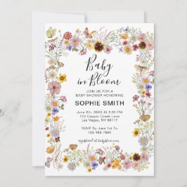 Invitación Baby In Bloom Garden Fiesta Butterflies Baby Showe