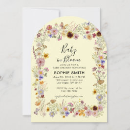 Invitación Baby In Bloom Garden Fiesta Butterflies Baby Showe