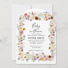Invitación Baby In Bloom Garden Fiesta Butterflies Baby Showe