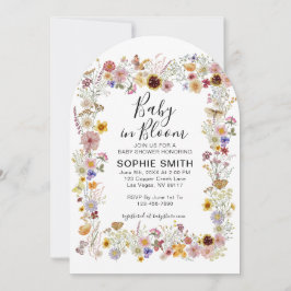 Invitación Baby In Bloom Garden Fiesta Butterflies Baby Showe