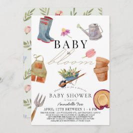 Invitación Baby in Bloom Gardening Tools Drive-by Baby Shower