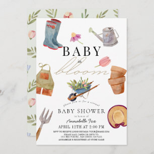 Invitación Baby in Bloom Gardening Tools Virtual Baby Shower