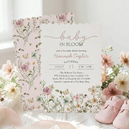 Invitación Baby in Bloom Girl Baby Shower