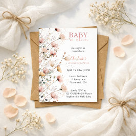Invitación baby in bloom girl baby shower invitation