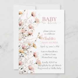 Invitación baby in bloom girl baby shower invitation
