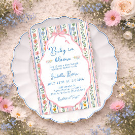 Invitación Baby in Bloom Grandmillennial Baby Shower 