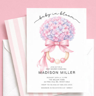 Invitación Baby in Bloom Hydrangea Baby Shower Invite