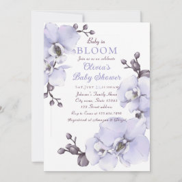 Invitación Baby in Bloom Lavender Orchid Baby Shower Invitati