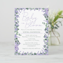 Invitación Baby In Bloom Lavender Purple Floral Baby Shower