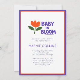 Invitación Baby in Bloom Minimalist Modern Trendy Baby Shower