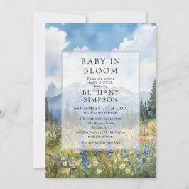 Invitación Baby In Bloom Mountain Wildflowers Baby Shower