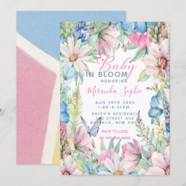 Invitación Baby In Bloom Pastel Wildflowers Baby Shower