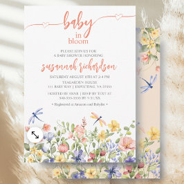 Invitación Baby in Bloom Peach Wildflower Baby Shower