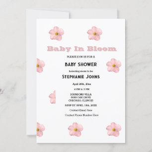 Invitación Baby In Bloom Pink Floral Baby Shower Chica De Mod