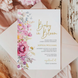 Invitación Baby in Bloom Purple Wildflowers Baby Shower