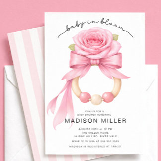 Invitación Baby in Bloom Rose Baby Shower Invitation