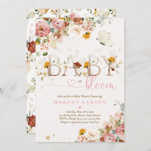 Invitación Baby In Bloom Spring Wildflower Baby Shower