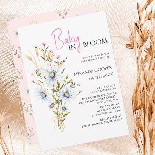 Invitación Baby In Bloom Watercolor Wildflower Baby Shower