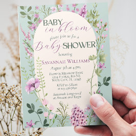 Invitación Baby in Bloom Watercolor Wildflowers Baby Shower