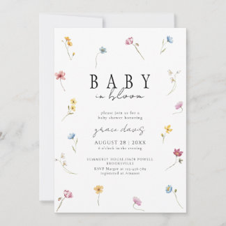 Invitación Baby in bloom Wildflower baby shower