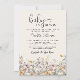 Invitación Baby In Bloom Wildflower Baby Shower