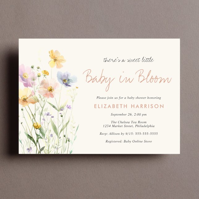 Invitación Baby In Bloom Wildflower Baby Shower (Subido por el creador)