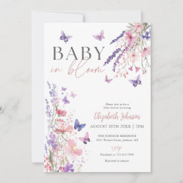 Invitación Baby In Bloom Wildflower Baby Shower Photo QR Code
