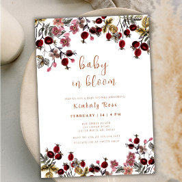 Invitación Baby In Bloom Wildflower Berry Baby Shower