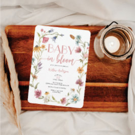 Invitación Baby In Bloom Wildflower Boho Baby Shower