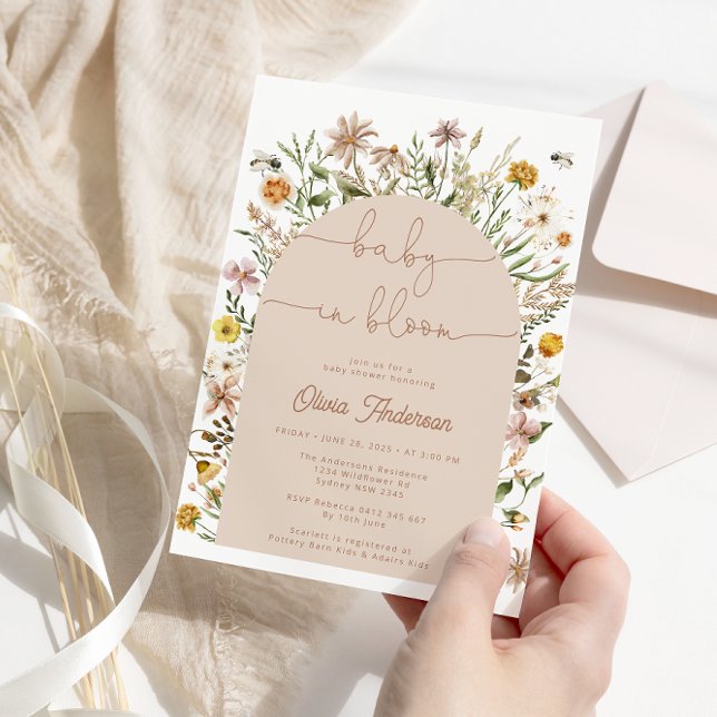 Invitación Baby in Bloom Wildflower Boho Baby Shower (Subido por el creador)